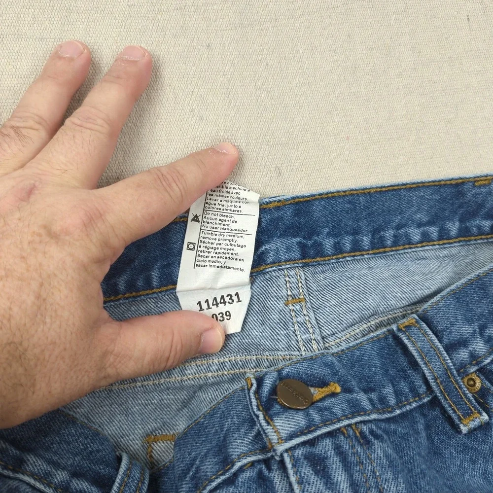 Carhartt Jeans Mens 38x36 Blue Relaxed Fit Utility Workwear Faded Distressed